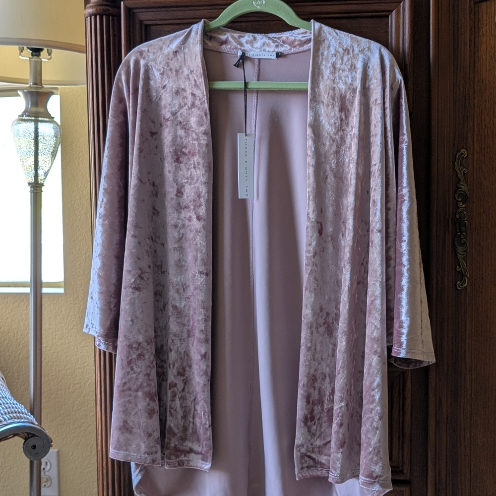 Chic Pink Shrug with 3/4 Sleeves - Picture 2 of 7